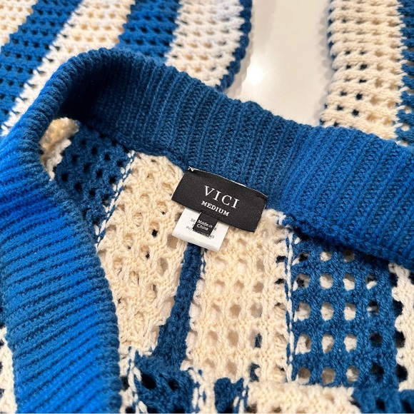 VICI Bradley Crochet Wide Leg Cover Up Pants Teal Size Medium - Picture 8 of 8